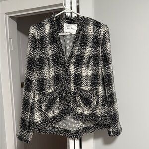 Carol Anderson by Invitation Black and White Plaid Blazer